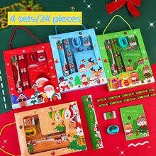 1/4 set Christmas series stationery set,including pencils, erasers, pencil sharpeners, sticky notes, rulers, school supplies