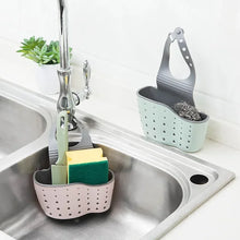 Bathroom and Kitchen Sink Accessories: Storage Holder with Suction Cup for Soap, Sponge and Drain Rack