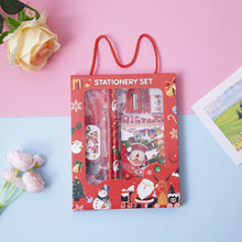 1/4 set Christmas series stationery set,including pencils, erasers, pencil sharpeners, sticky notes, rulers, school supplies