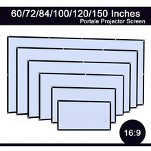 60-150 Inch Portable & Foldable Home Theater Projector Screen - Soft, Washable & Ironable White, 16:9 Aspect Ratio