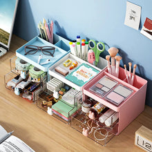 Small Desk Organizer With Drawer, Office Desktop Storage Box, Makeup Organizer, Business Card/Pen/Pencil/Mobile Phone/Stationery