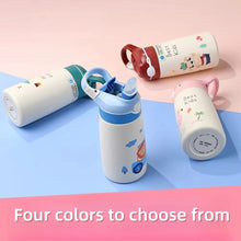 400ML 316 Stainless Steel Vacuum Flasks Thermos Bottle Kids Water Bottle Cartoon Animal Thermos Mug Baby Duck Billed Straw