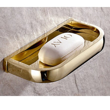 Luxury Shower Bathroom Accessories Set, Towel Ring, Paper Holder, Coat Hook, Toilet Brush, Polished Gold, Bath Hardware