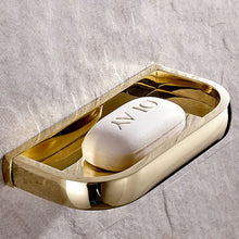 Luxury Shower Bathroom Accessories Set, Towel Ring, Paper Holder, Coat Hook, Toilet Brush, Polished Gold, Bath Hardware