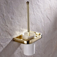 Luxury Shower Bathroom Accessories Set, Towel Ring, Paper Holder, Coat Hook, Toilet Brush, Polished Gold, Bath Hardware
